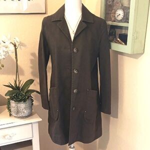 Ryan Roberts Dark Olive Canvas Button-Up Coat. Western. Country. Outdoor.